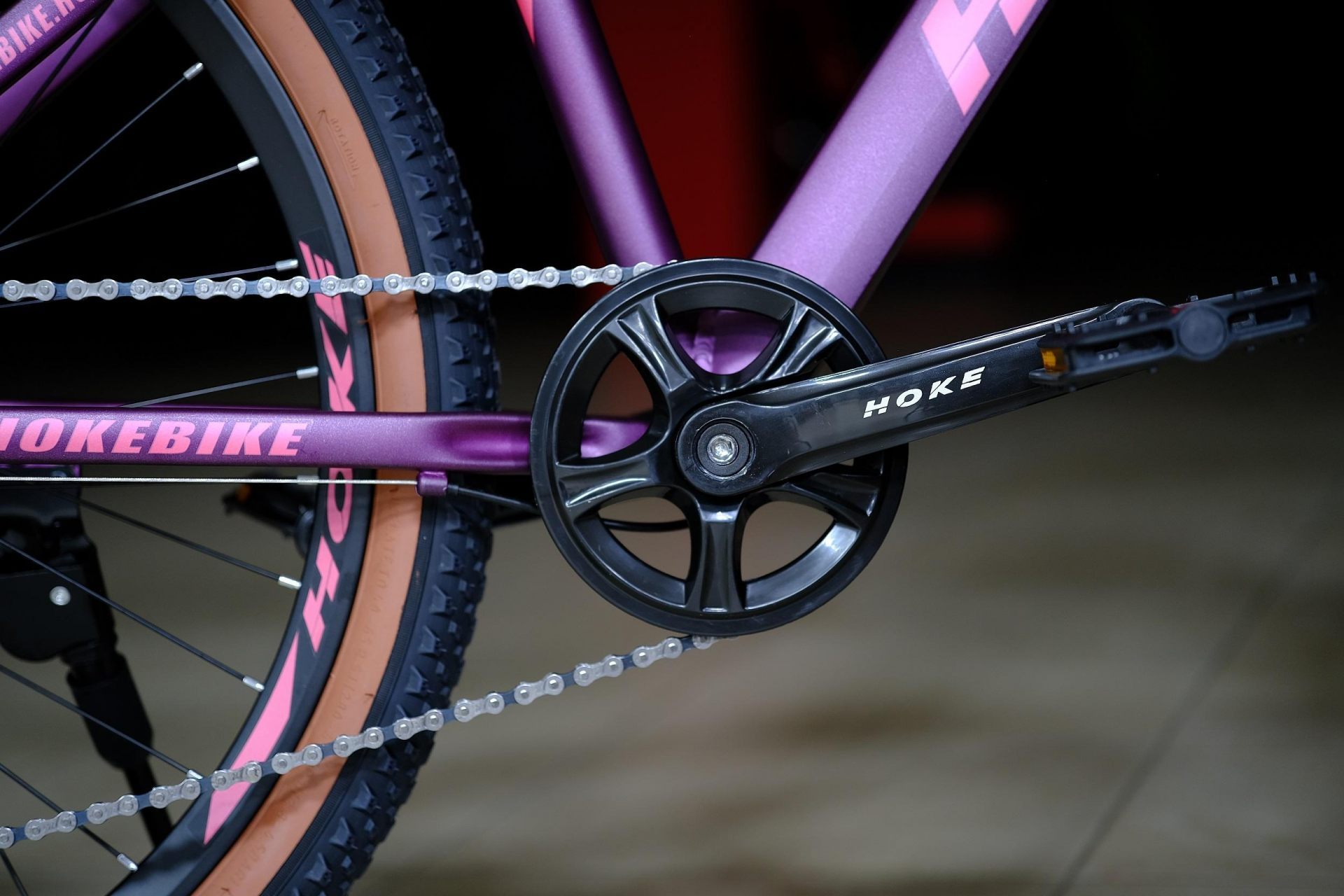 Система (шатун) сталь 36T
 HOKE ONE WAY 26 матовый фиолетовый-розовый